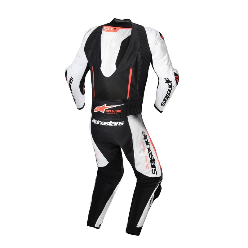 Alpinestars GP-R7 Tech-Air Ready/kompatibilna enodelna usnjena obleka bela-črna-fluo rdeča