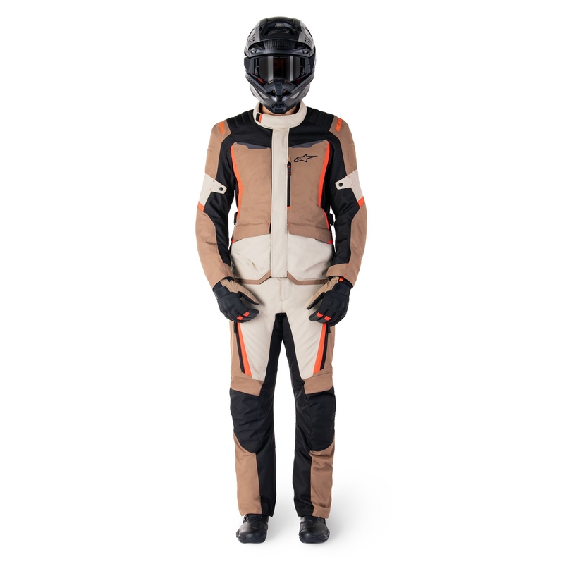 Alpinestars ST-1 nepremočljive motoristične hlače kaki-peščeno-črne-fluo rdeče