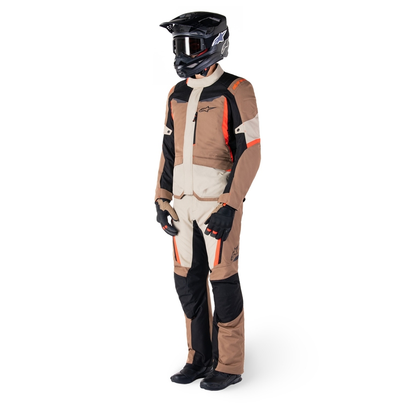 Alpinestars ST-1 nepremočljive motoristične hlače kaki-peščeno-črne-fluo rdeče