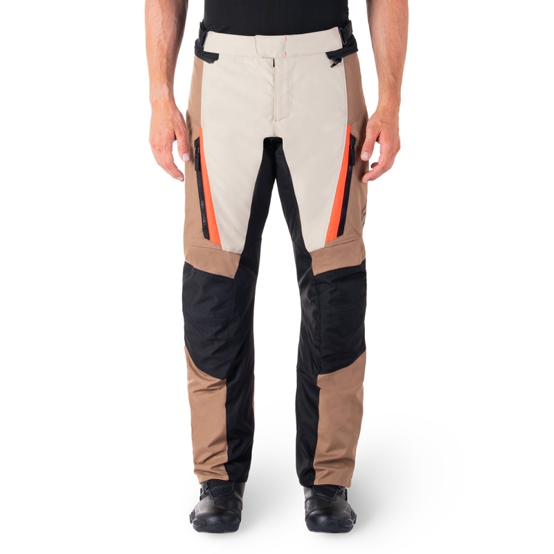 Alpinestars ST-1 nepremočljive motoristične hlače kaki-peščeno-črne-fluo rdeče