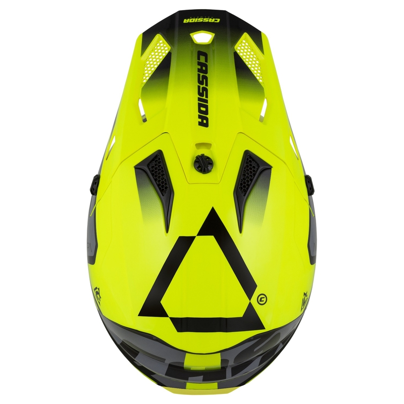 Motokros motoristična čelada Cassida Cross Cup 2 Napa fluo rumeno-črna-biserno siva