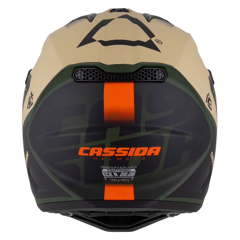 Otroška motoristična čelada za motokros Cassida Cross Cup 2 Napa Matte Sand-Green-Orange-Black
