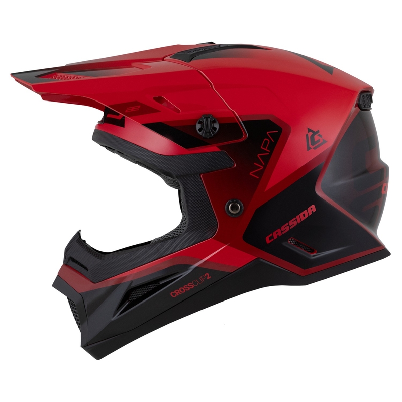 Otroška motoristična čelada za motokros Cassida Cross Cup 2 Napa Pearl Red-Purple-Black