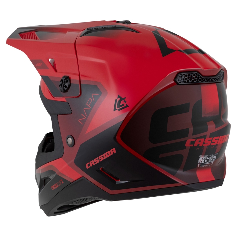 Otroška motoristična čelada za motokros Cassida Cross Cup 2 Napa Pearl Red-Purple-Black