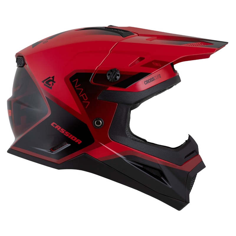 Otroška motoristična čelada za motokros Cassida Cross Cup 2 Napa Pearl Red-Purple-Black