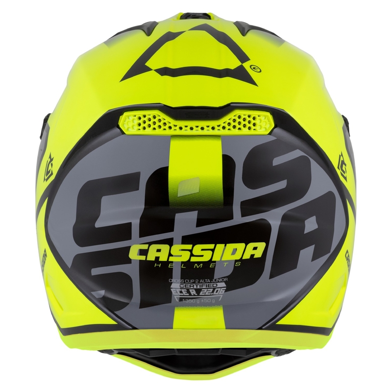 Otroška motokros čelada Cassida Cross Cup 2 Napa Fluo Yellow-Black-Grey Pearl