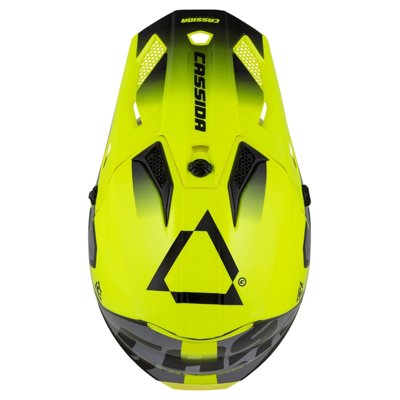 Otroška motokros čelada Cassida Cross Cup 2 Napa Fluo Yellow-Black-Grey Pearl