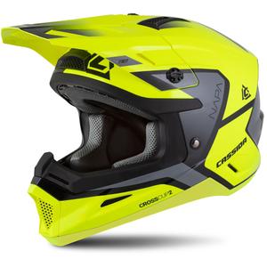 Otroška motokros čelada Cassida Cross Cup 2 Napa Fluo Yellow-Black-Grey Pearl