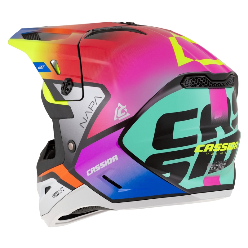 Večbarvna otroška motokros čelada Cassida Cross Cup 2 Napa pearl