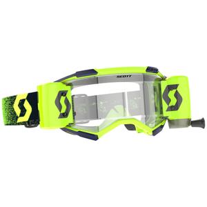 Motokros očala SCOTT Fury WFS fluo zeleno-rumena s prozornim pleksi steklom