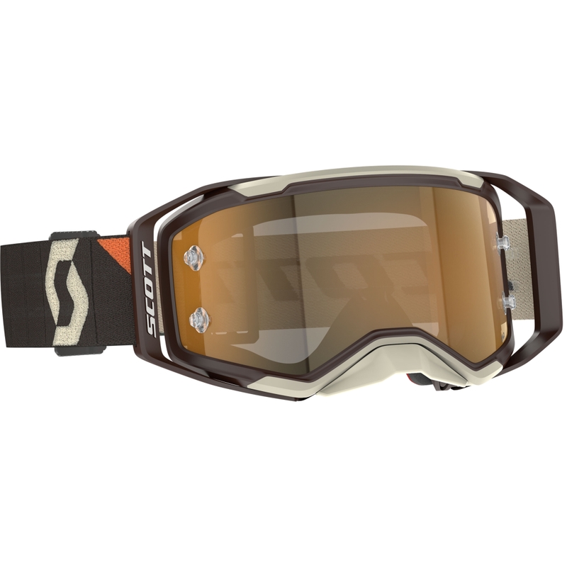 SCOTT Prospect 2.0 AMP motokros očala temno rjavo-bež z zlatim pleksi steklom