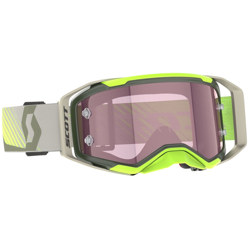 SCOTT Prospect 2.0 AMP motokros očala kaki-fluo rumena z roza pleksi steklom