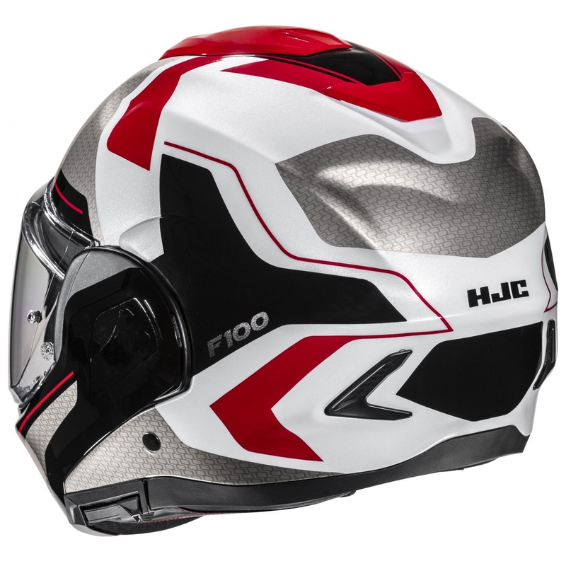 Motoristična čelada na preklop HJC F100 Bios MC1 sivo-črno-rdeča