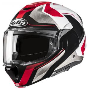 Motoristična čelada na preklop HJC F100 Bios MC1 sivo-črno-rdeča