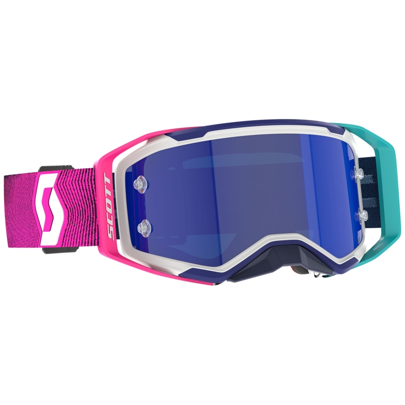 Motokros očala SCOTT Prospect 2.0 AMP modro-roza z modrim zrcalnim pleksi steklom