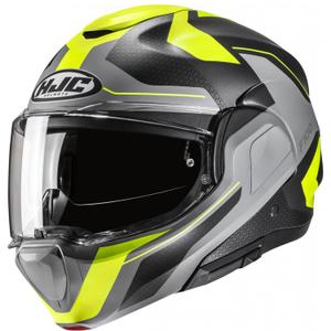 Motoristična čelada na preklop HJC F100 Bios MC3HSF fluo rumeno-siva