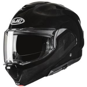 Motoristična čelada na preklop HJC F100 Solid kovinsko črna