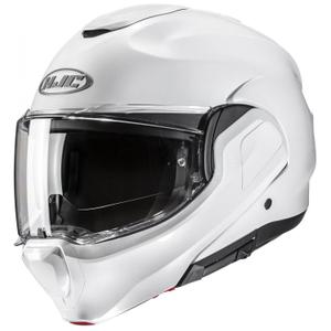 Motoristična čelada na preklop HJC F100 Solid biserno bela