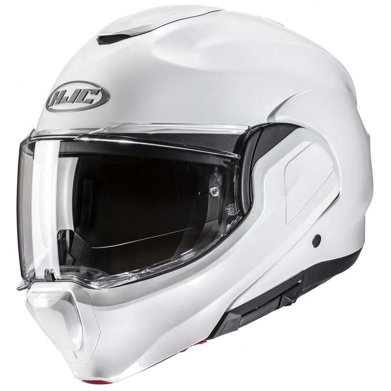 Motoristična čelada na preklop HJC F100 Solid biserno bela