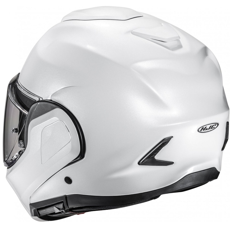 Motoristična čelada na preklop HJC F100 Solid biserno bela