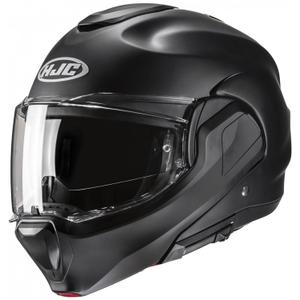 Motoristična čelada na preklop HJC F100 Solid Semi Flat črna