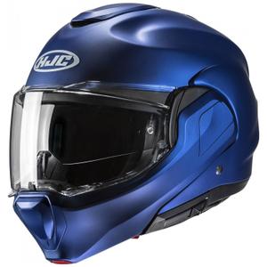 Motoristična čelada HJC F100 Solid Semi Flip Up, kovinsko modra