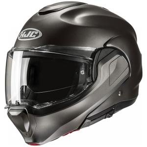 Motoristična čelada na preklop HJC F100 Solid Semi black-titanium