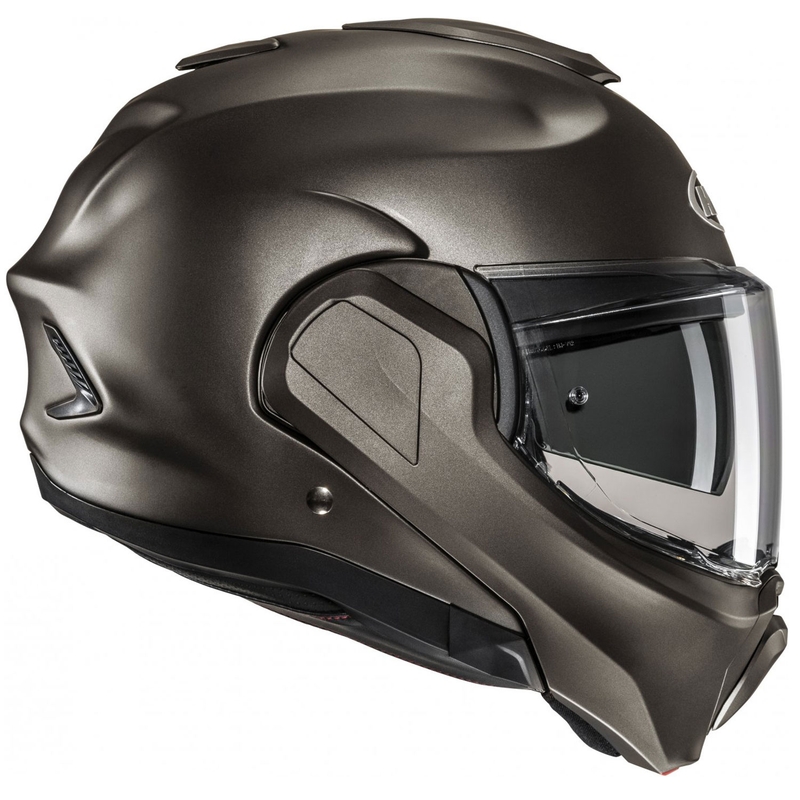 Motoristična čelada na preklop HJC F100 Solid Semi black-titanium