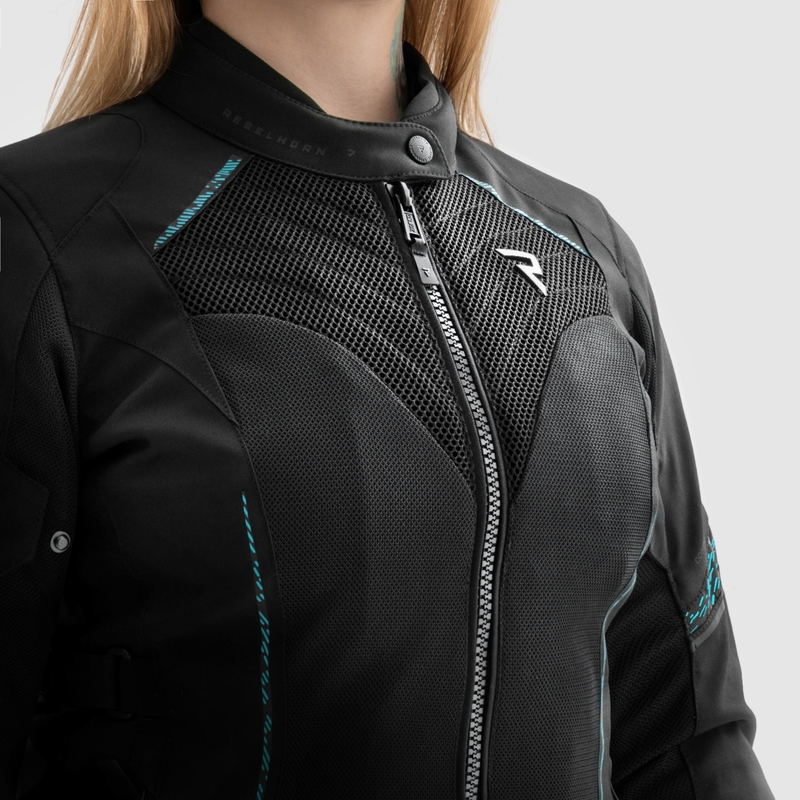 Ženska motoristična jakna Rebelhorn Jax black-mint