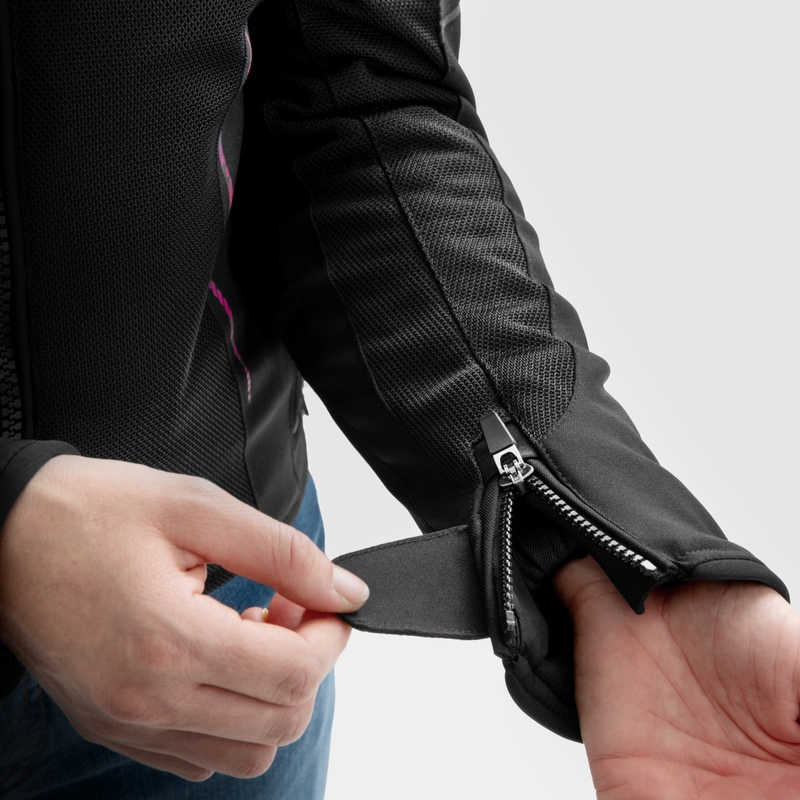 Ženska motoristična jakna Rebelhorn Jax črno-roza