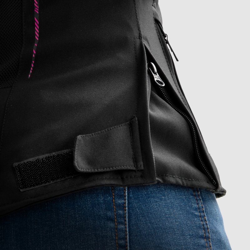 Ženska motoristična jakna Rebelhorn Jax črno-roza