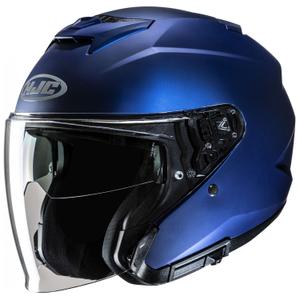 Odprta motoristična čelada HJC i31 Solid Semi Flat kovinsko modra