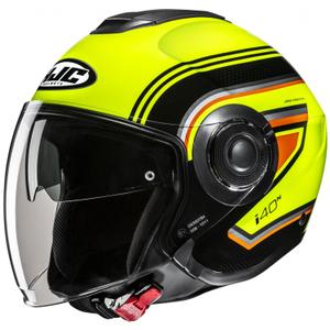 Odprta motoristična čelada HJC i40N Linia MC3H fluo rumeno-črna