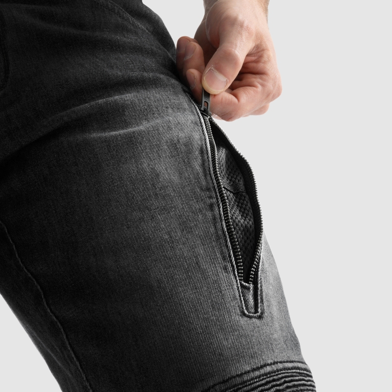 Moto kavbojke Rebelhorn Vandal Mono, oprane črne