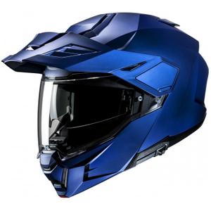 Motoristična čelada na preklop HJC i80 Solid Semi Flat kovinsko modra