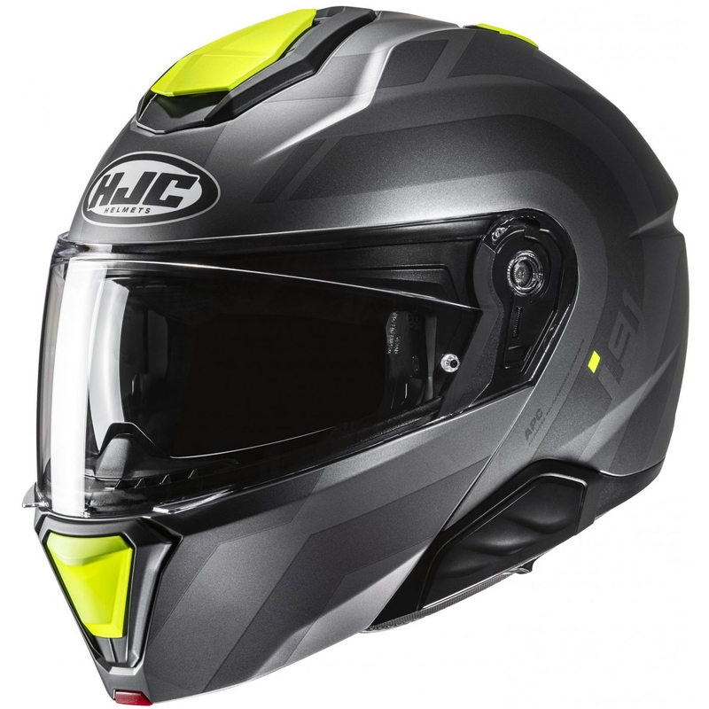 HJC i91 Arven MC3HSF preklopna motoristična čelada siva-črna-fluo rumena