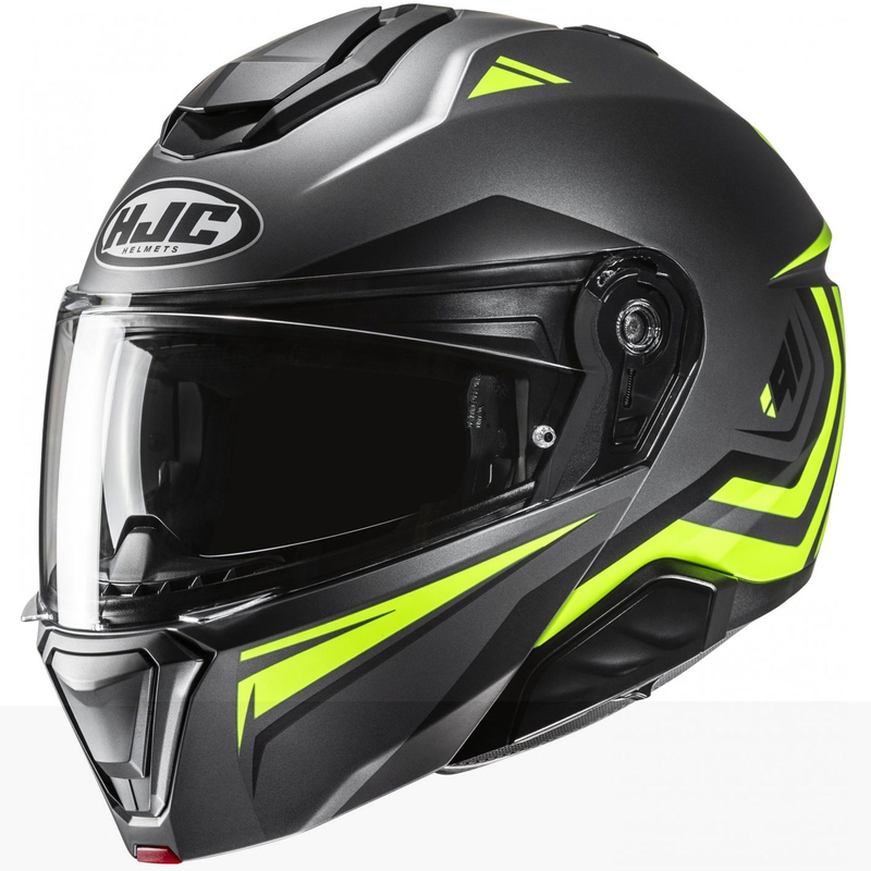HJC i91 Tricus MC3HSF motoristična čelada na preklop črno-fluo rumena