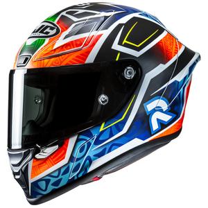 Celotna motoristična čelada HJC RPHA 1 Binder Replica 2024 MC27SF črna-oranžna-modra
