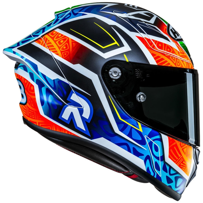Motoristična čelada HJC RPHA 1 Binder Replica MC27SF črno-oranžno-modra