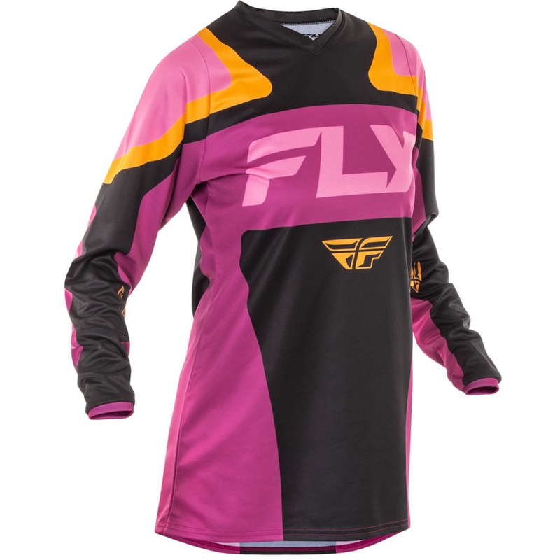 FLY Racing F-16 ženski motokros dres črno-rumen