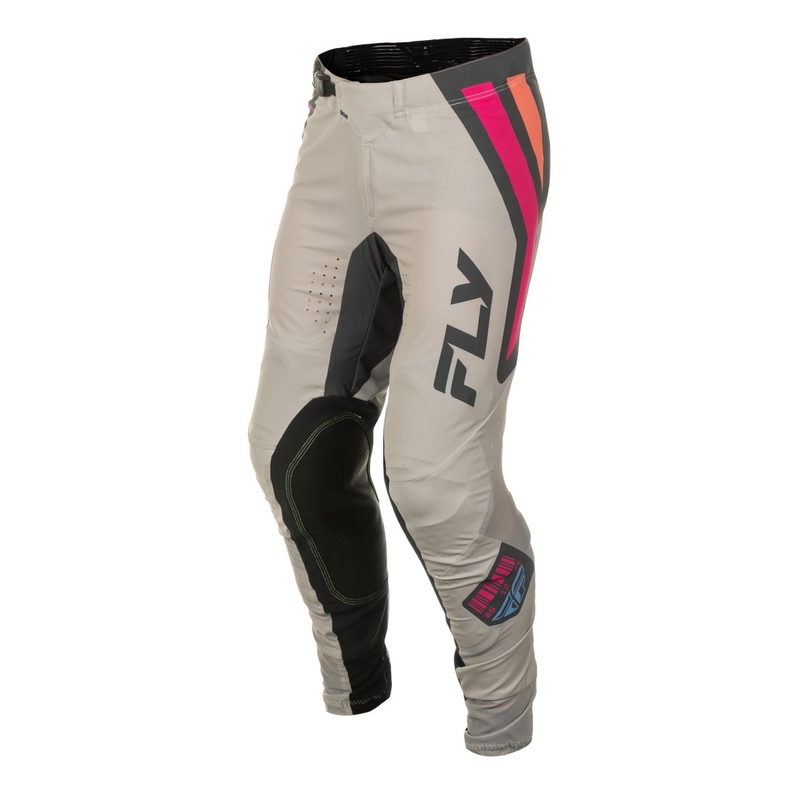 Motokros hlače FLY Racing Lite Vice sivo-roza