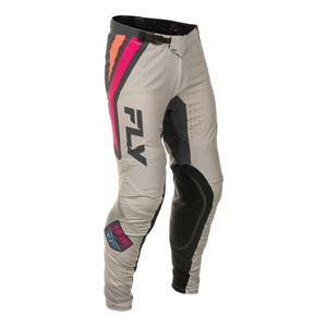 Motokros hlače FLY Racing Lite Vice sivo-roza
