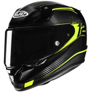 Celotna motoristična čelada HJC RPHA 12 CARBON Keres MC3H fluo rumeno-črna