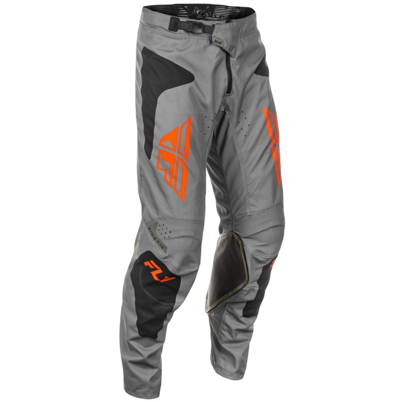 Motokros hlače FLY Racing Kinetic Sym sivo-oranžno-črne