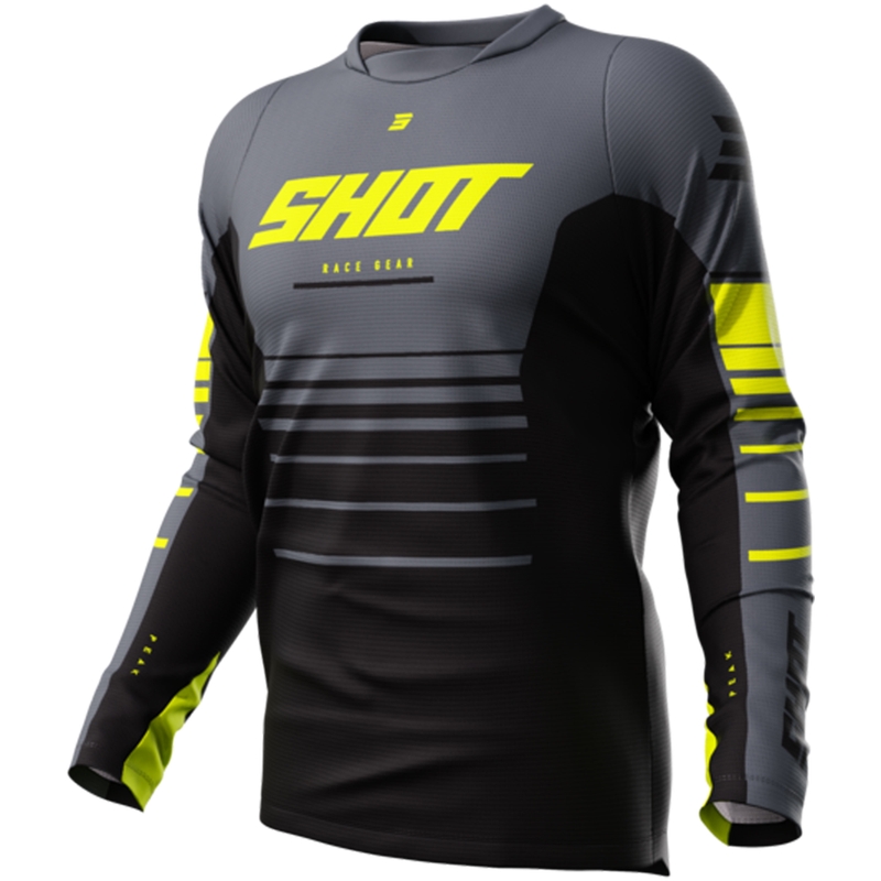 Motokros majica Shot Devo Peak fluo rumena razprodaja