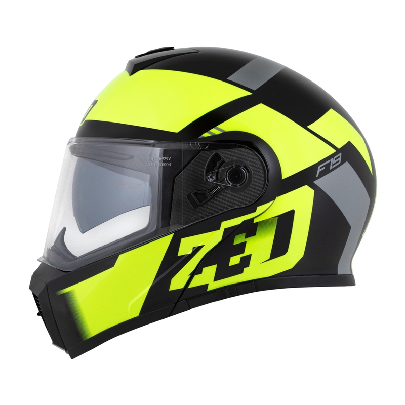 Motoristična čelada na preklop ZED F19 črno-fluo rumena