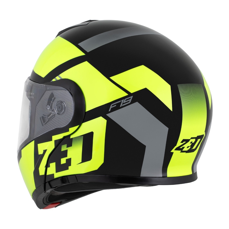 Motoristična čelada na preklop ZED F19 črno-fluo rumena
