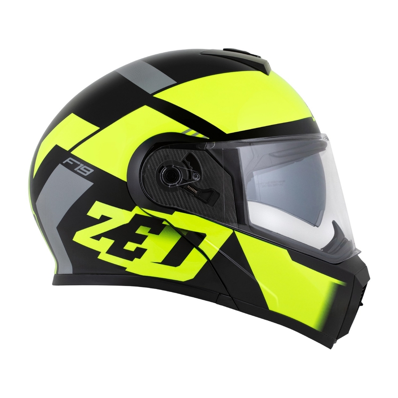 Motoristična čelada na preklop ZED F19 črno-fluo rumena