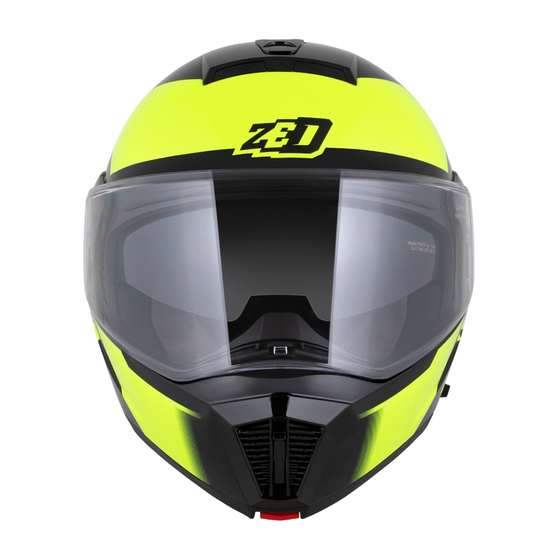 Motoristična čelada na preklop ZED F19 črno-fluo rumena