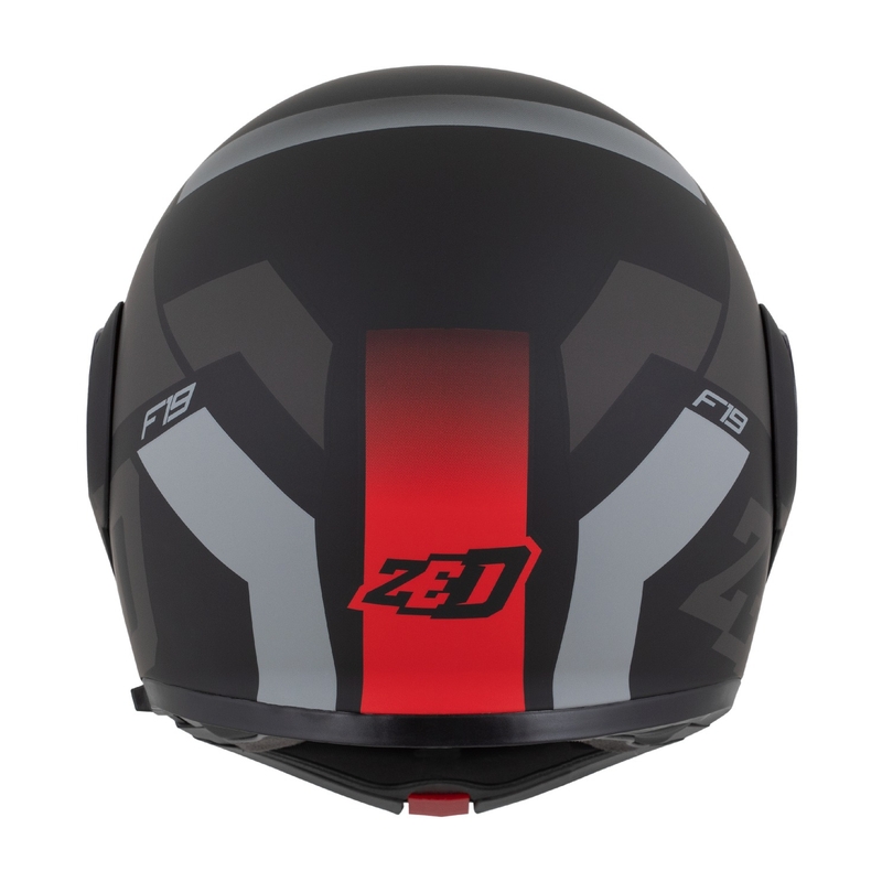 Motoristična čelada na preklop ZED F19 mat črno-fluo rdeče-siva